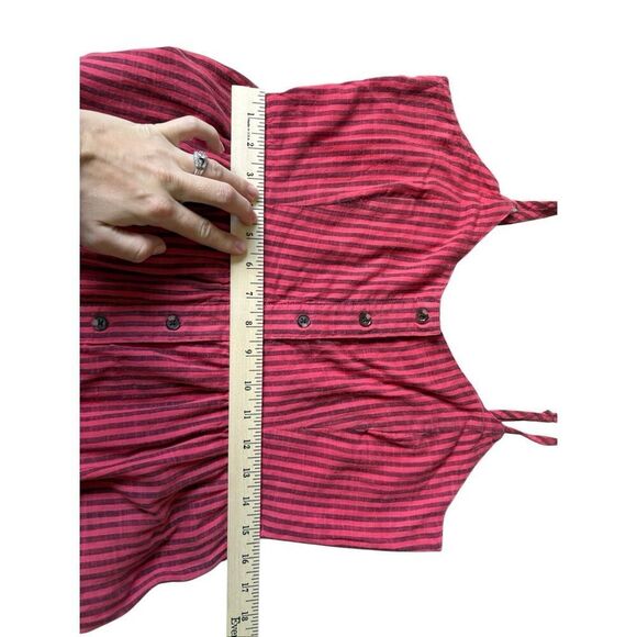 Anthropologie Sundry Elena Tiered Midi Dress size 2 Red Striped Sleeveless - Picture 5 of 10